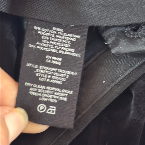 Theory The Power Velvet 3 Black Straight Leg Strech Trousers Size 10 - - Picture 13 of 13